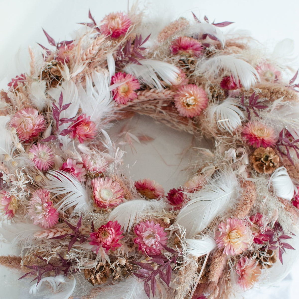 Adventskranz aus Trockenblumen | rose