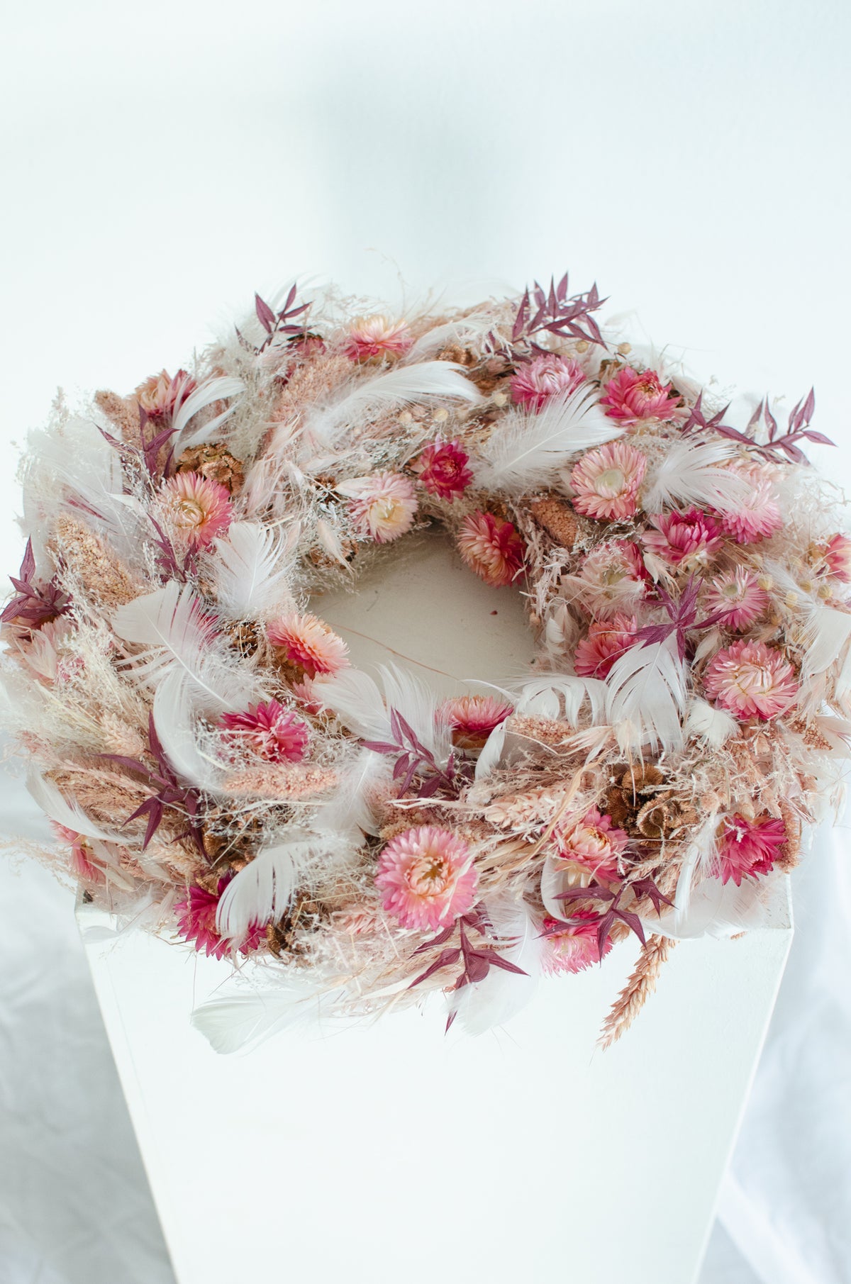 Adventskranz aus Trockenblumen | rose