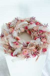 Adventskranz aus Trockenblumen | rose