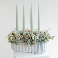 Adventsgesteck türkis und aqua