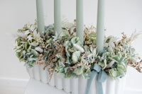 Adventsschale mit Hortensien | aqua