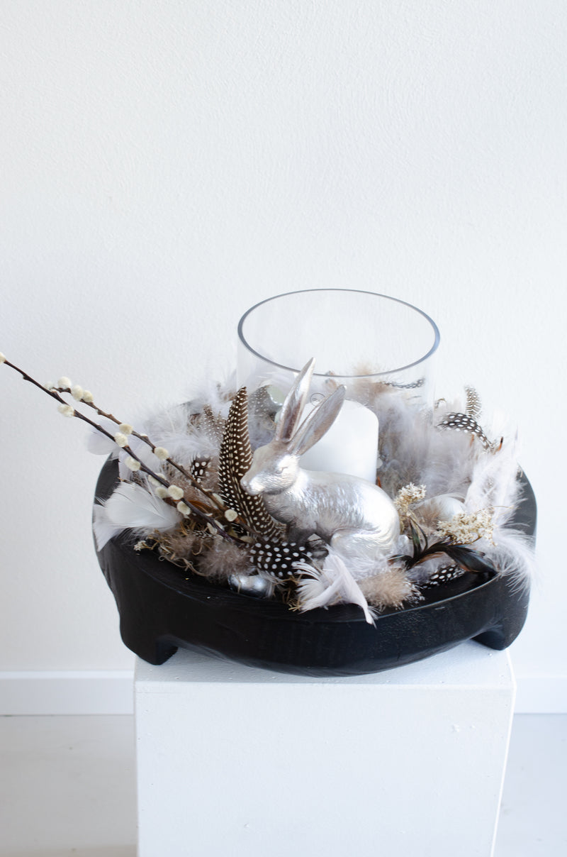 Osterkranz mit Windlicht |silber