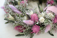 Kranz aus Trockenblumen | Violett und Olive