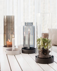 Kerzenteller Storm aus Keramik | dunkelgrau