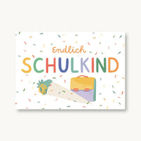 Postkarte Endlich Schulkind | Konfetti