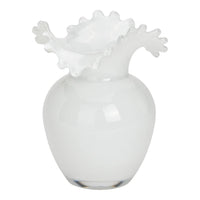 Vase aus Glas, weiss