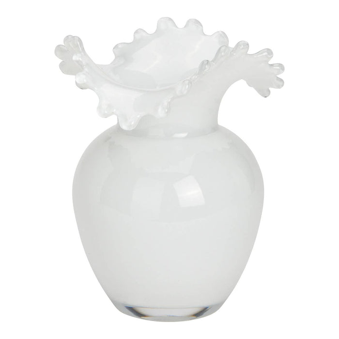 Vase aus Glas, weiss