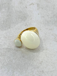Ring aus Edelstahl, emailliert grüntöne