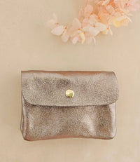 Portemonnaie aus Leder, metallic, Geldbörse