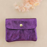 Portemonnaie aus Leder, metallic, Geldbörse