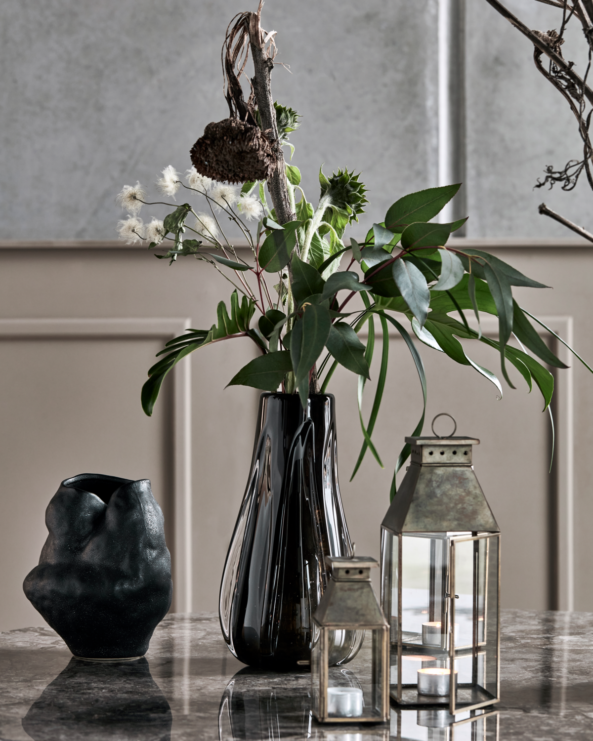 Vase Glas| Braun