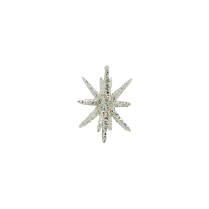 Weihnachtsschmuck Sterne, 4er Set silber