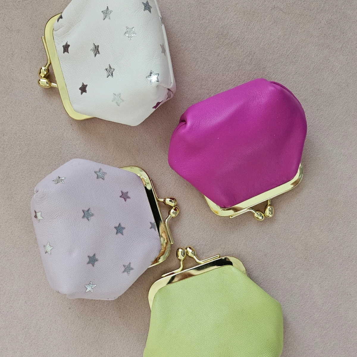 Mini-Lederbörse mit Retro-Verschluss