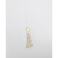 Tannenbäume Papier, 6er Set , Creme