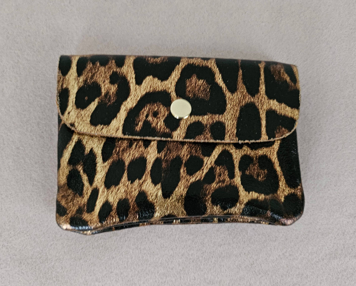 Portemonnaie aus Leder, metallic, Geldbörse