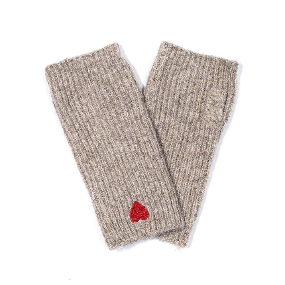 Handschuhe, Stulpen mit rotem Herz