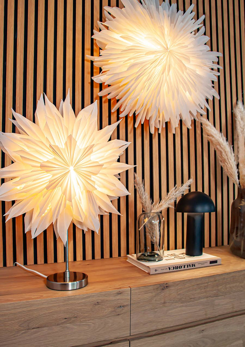 Stern, Blume aus Pergamentpapier weiß 40 cm