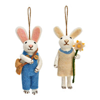 Filz-Hase Deko Anhänger, blau