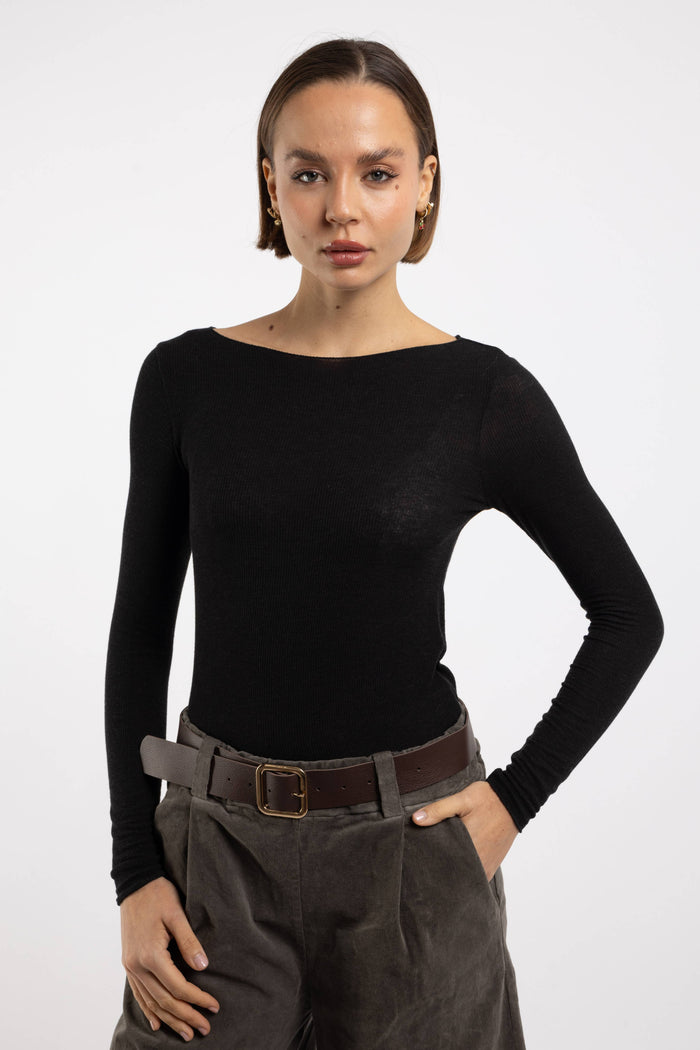 Feines Langarmshirt mit Kaschmir