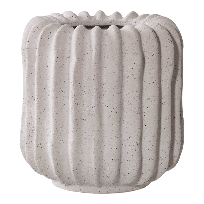 Blumentopf - Blumentopf. Keramik. grau ø14,5x14,5 cm