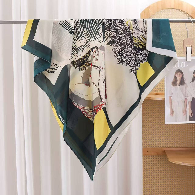 Halstuch in Grün und Gelb