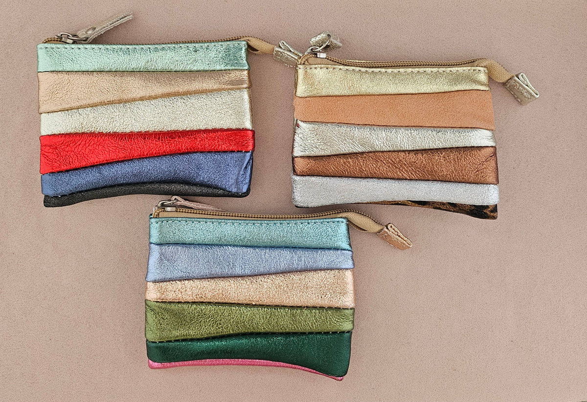 Bunte Geldbörsen aus Leder