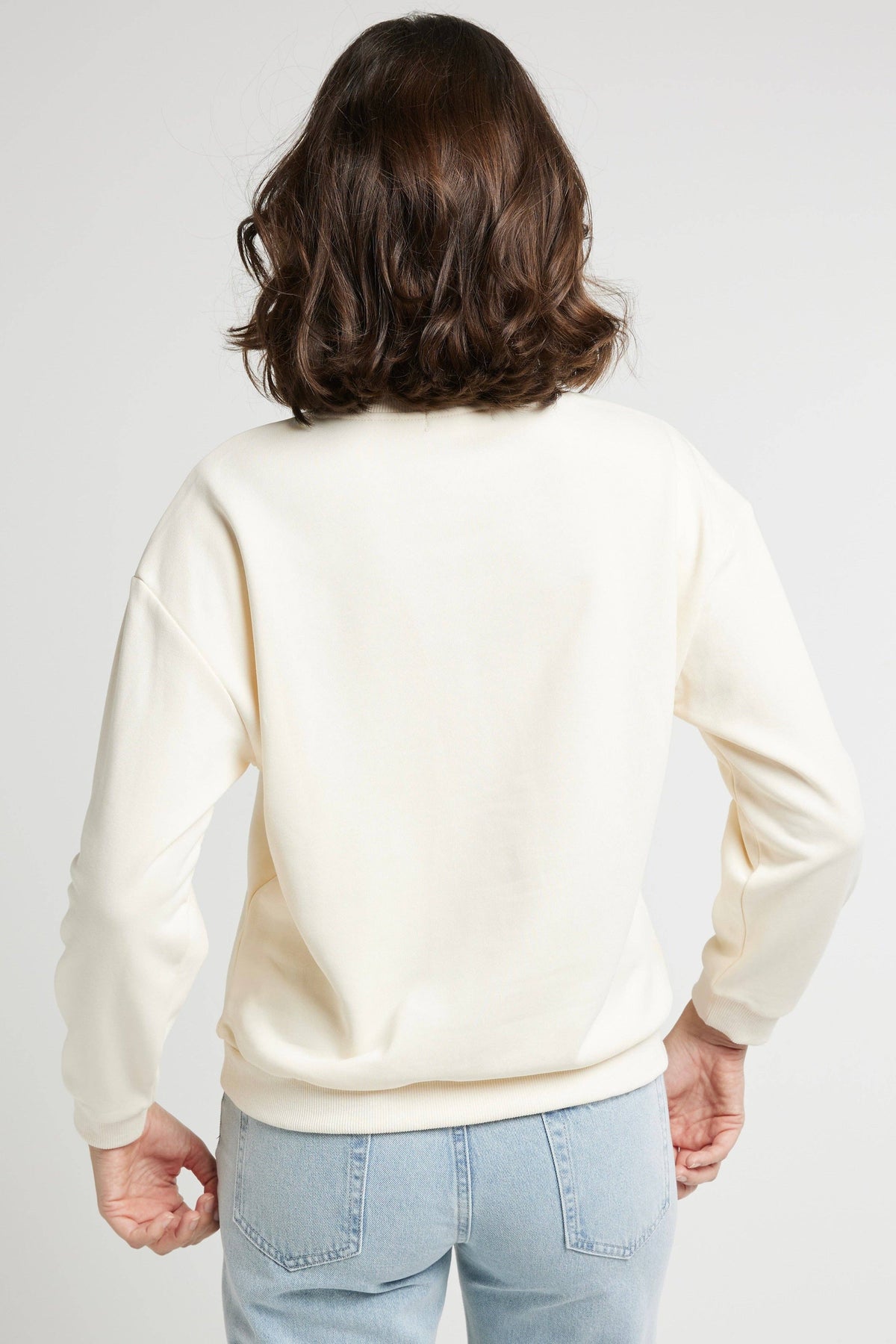 Baumwollpullover mit Samtherz