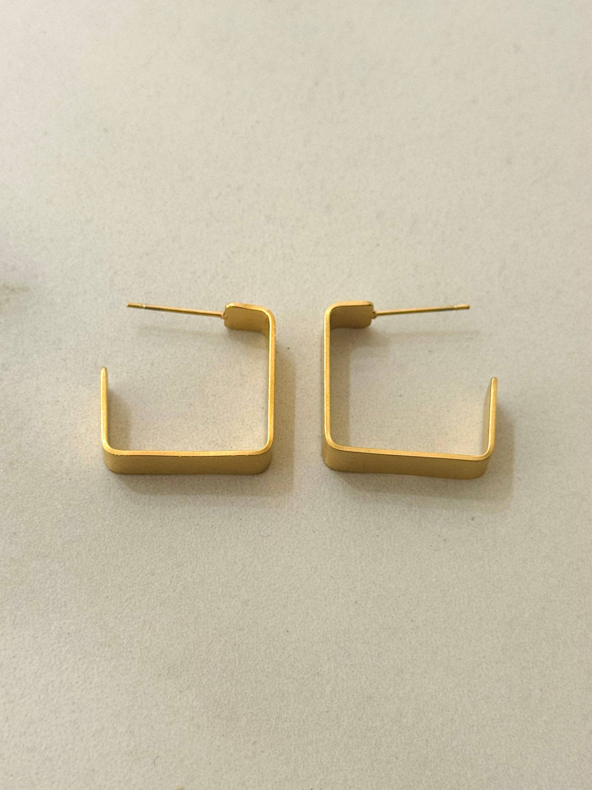 Gebürstete Geometrische Quadratische Ohrringe