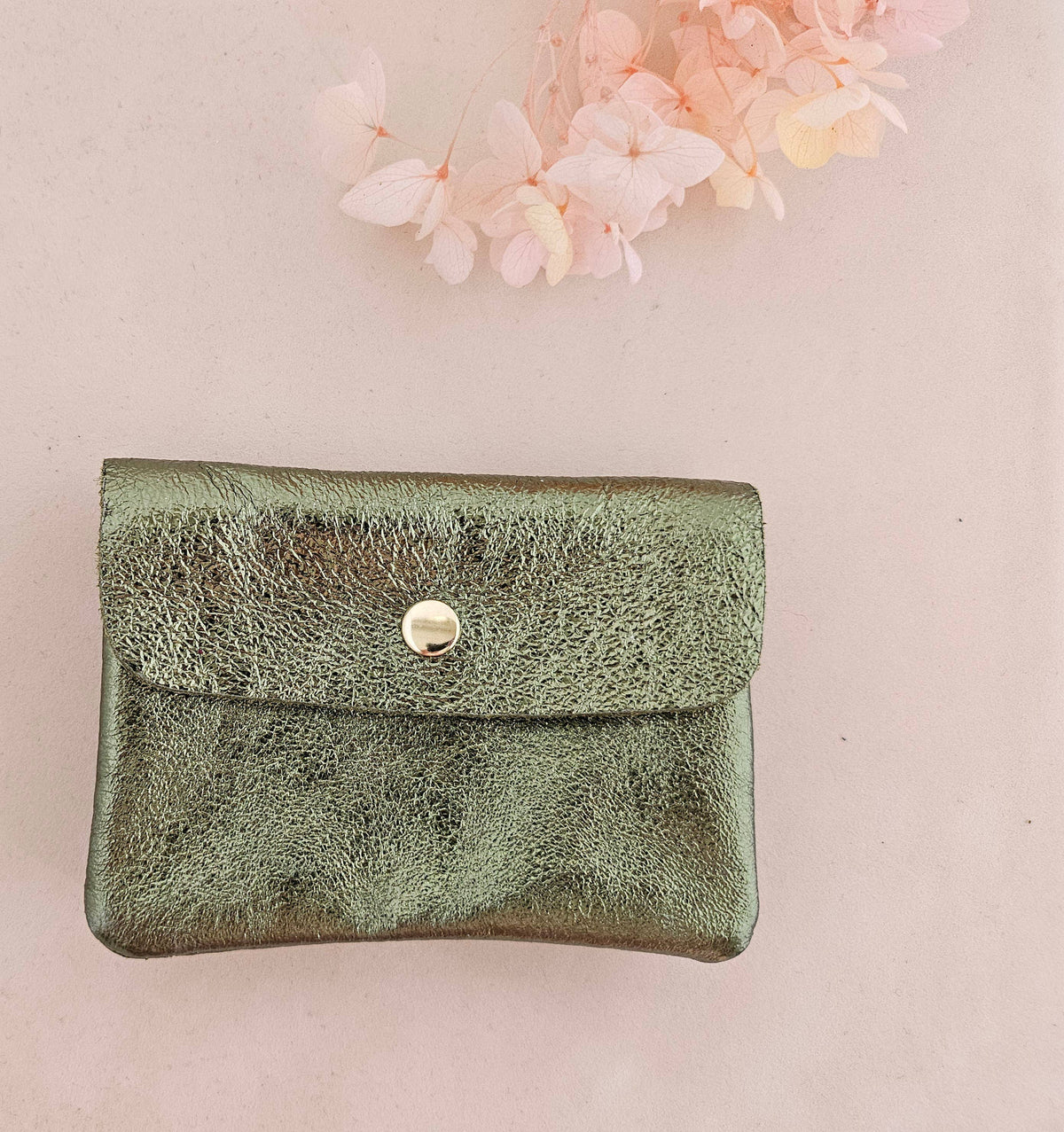 Portemonnaie aus Leder, metallic, Geldbörse