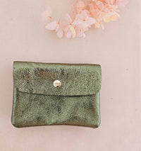 Portemonnaie aus Leder, metallic, Geldbörse