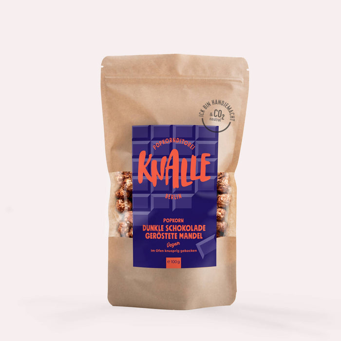 Dunkle Schokolade Geröstete Mandel Popcorn - Vegan