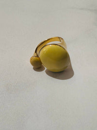 Ring aus Edelstahl, emailliert grüntöne