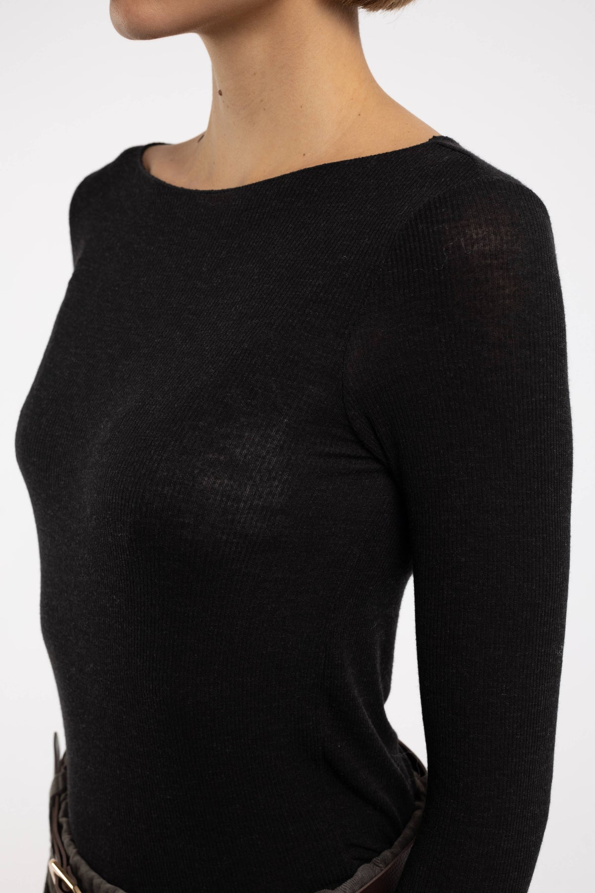 Feines Langarmshirt mit Kaschmir