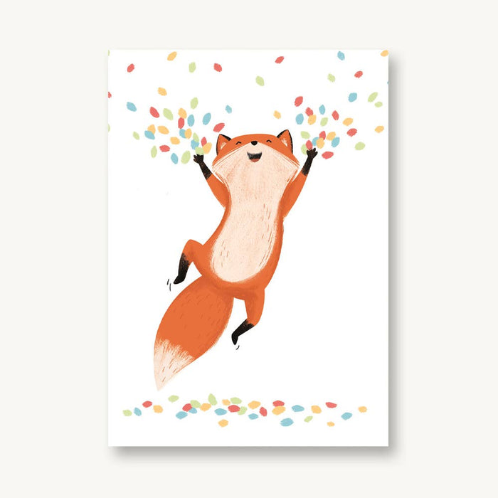 Postkarte Konfetti Fuchs