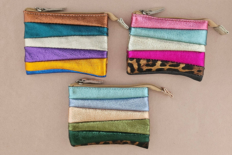 Bunte Geldbörsen aus Leder