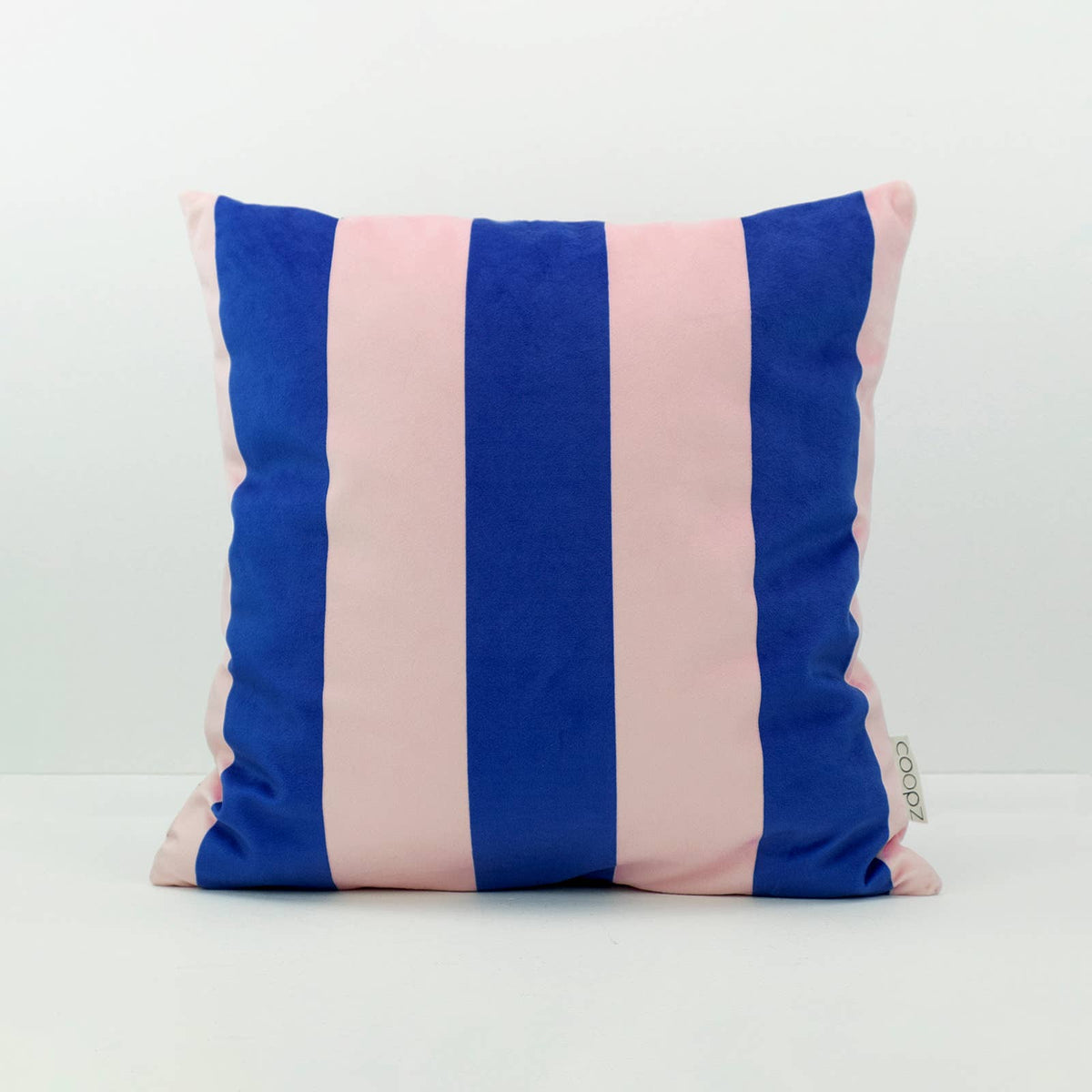 Kissenbezug Stripe Velvet Blau-Rosa