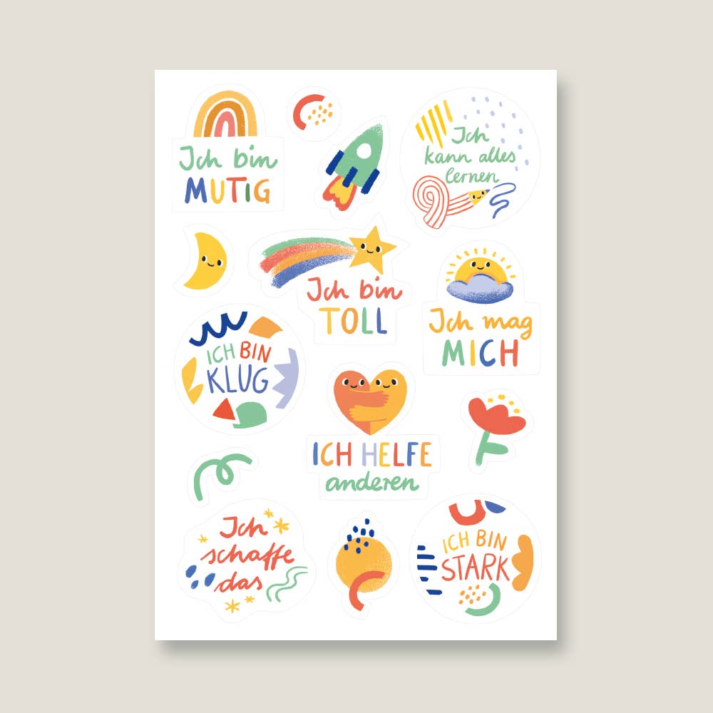 Wasser- und Spülmaschinenfeste Sticker Affirmationen