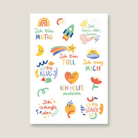 Wasser- und Spülmaschinenfeste Sticker Affirmationen