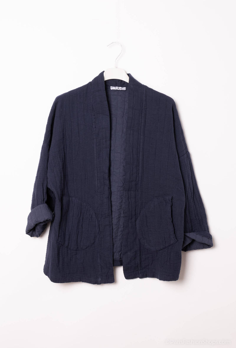 Gesteppte Kimono-Jacke