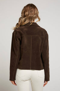 Kurze Jacke aus weichem Kunstwildleder mit Taschen
