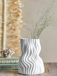 Sahal Vase, Weiß, Keramik
