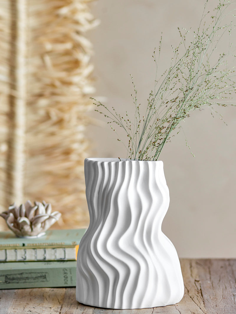Sahal Vase, Weiß, Keramik