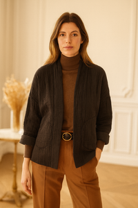 Gesteppte Kimono-Jacke