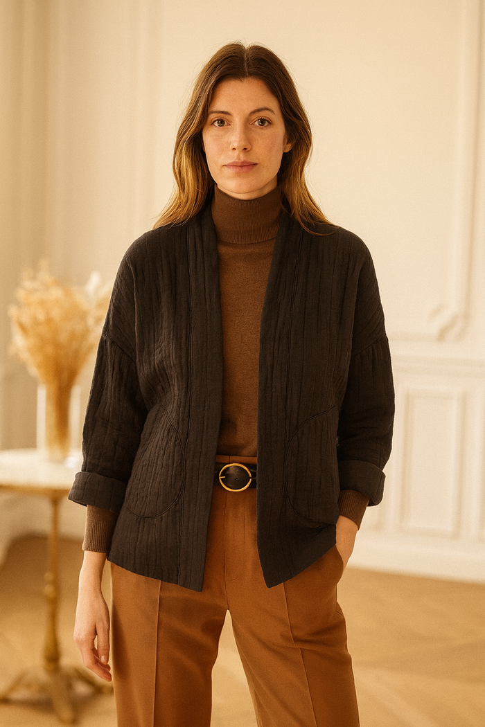 Gesteppte Kimono-Jacke