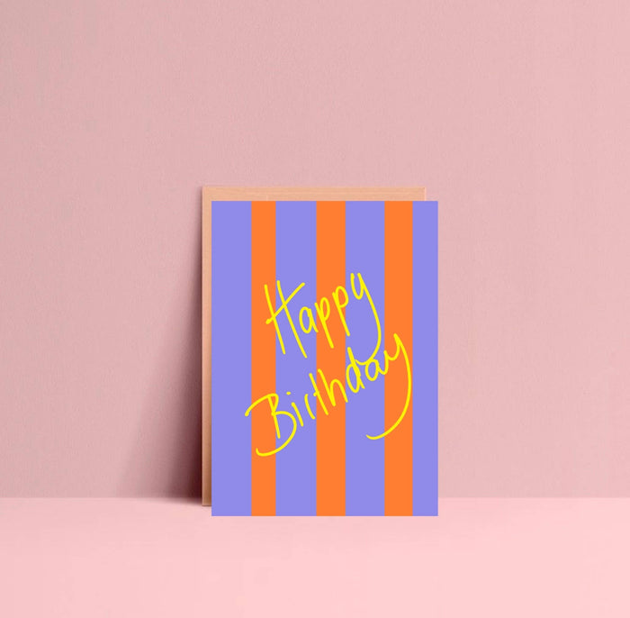 Happy Birthday Stripes Postkarte