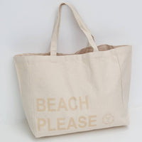 Strandtasche Beach Please aus Bio-Baumwolle in beige