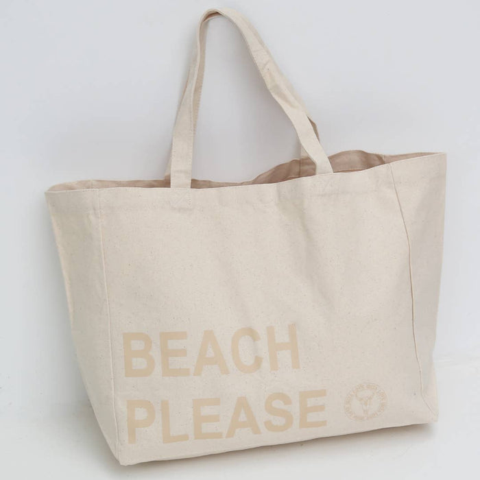 Strandtasche Beach Please aus Bio-Baumwolle in beige
