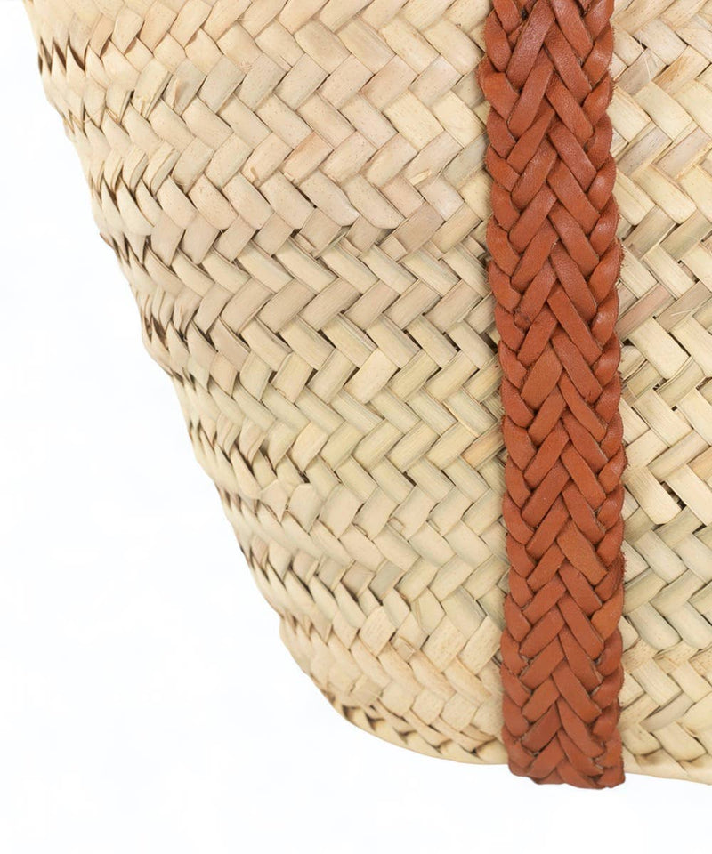 Korbtasche, Handtasche mit Ledergriffen