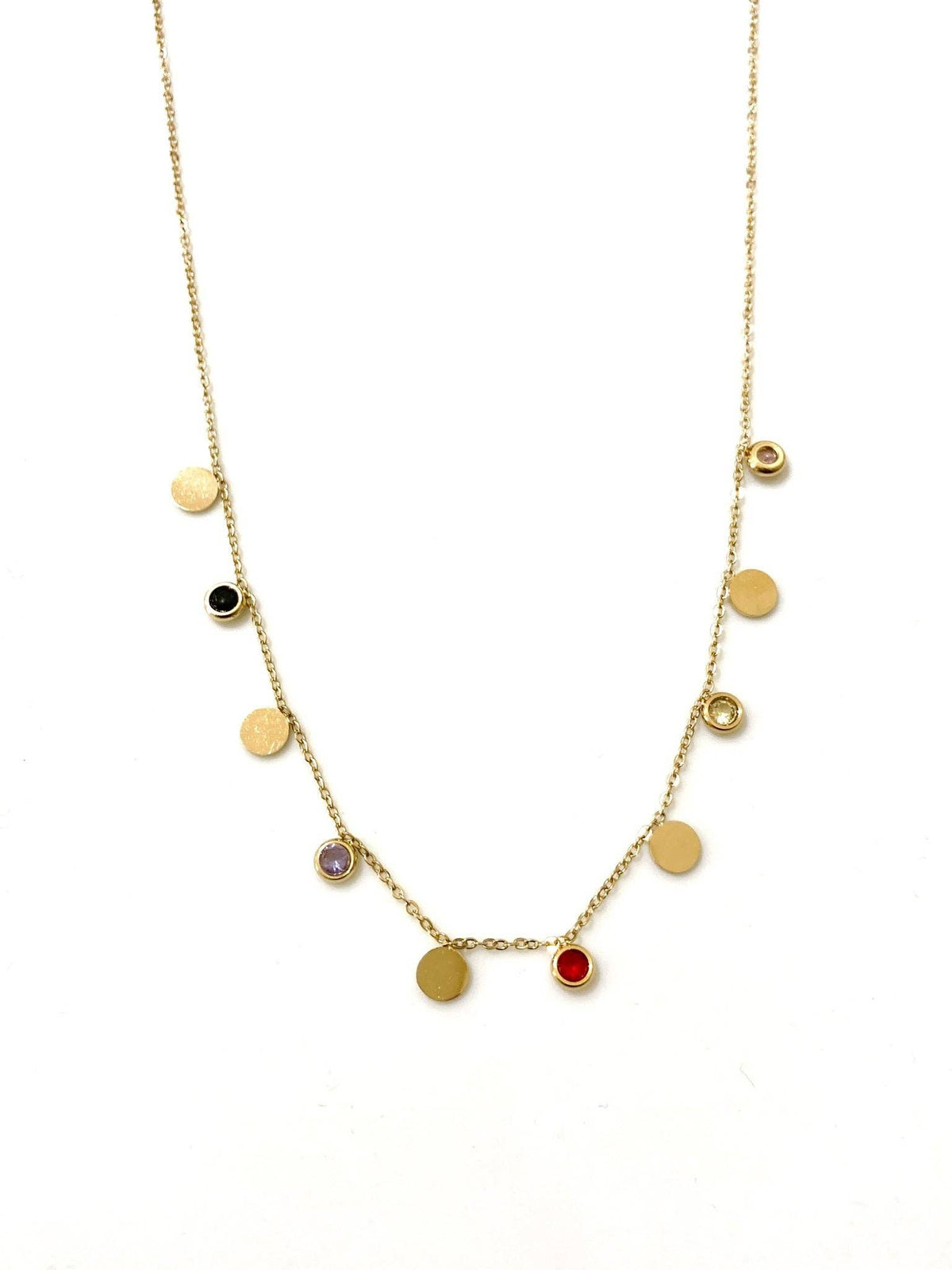 Halskette mit Steinen und Plättchen