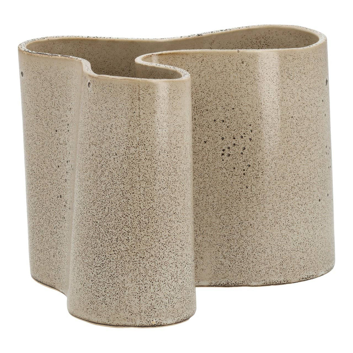 Vase aus Steingut Beige